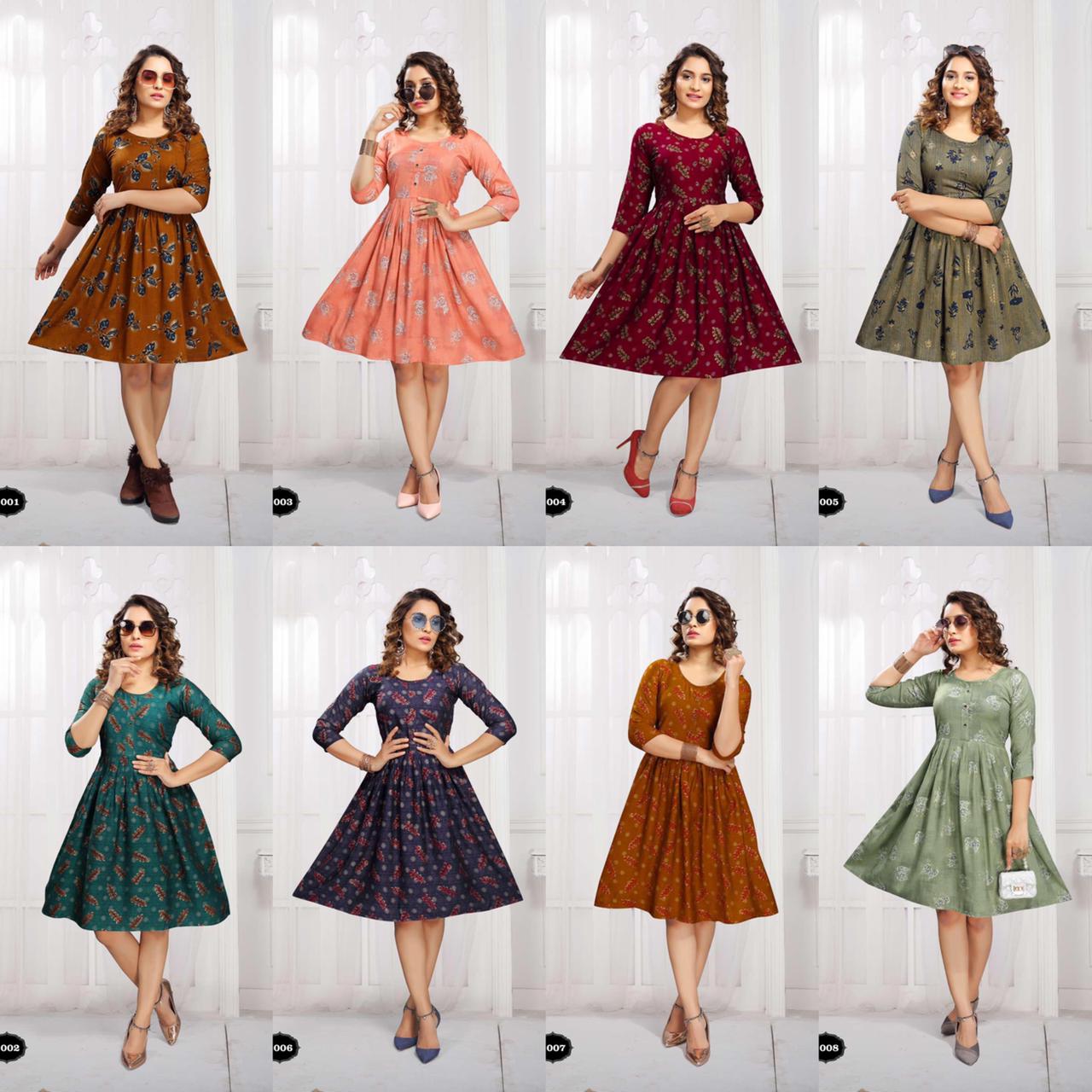 Kannur 3 Rayon Printed Ethnic Wear Designer Anarkali Kurti Collection